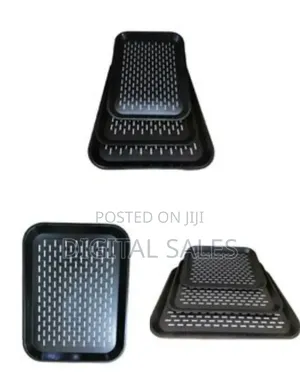 3 PCS of Rubber Non-Slip Serving Trays Platters