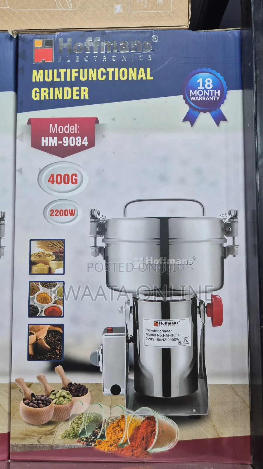 500g Hoffman 2500w Electric High-Speed Multifunctional Grinder Hm-9085