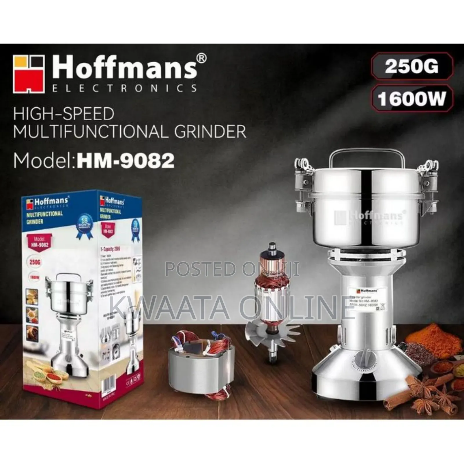 500g Hoffman 2500w Electric High-Speed Multifunctional Grinder Hm-9085