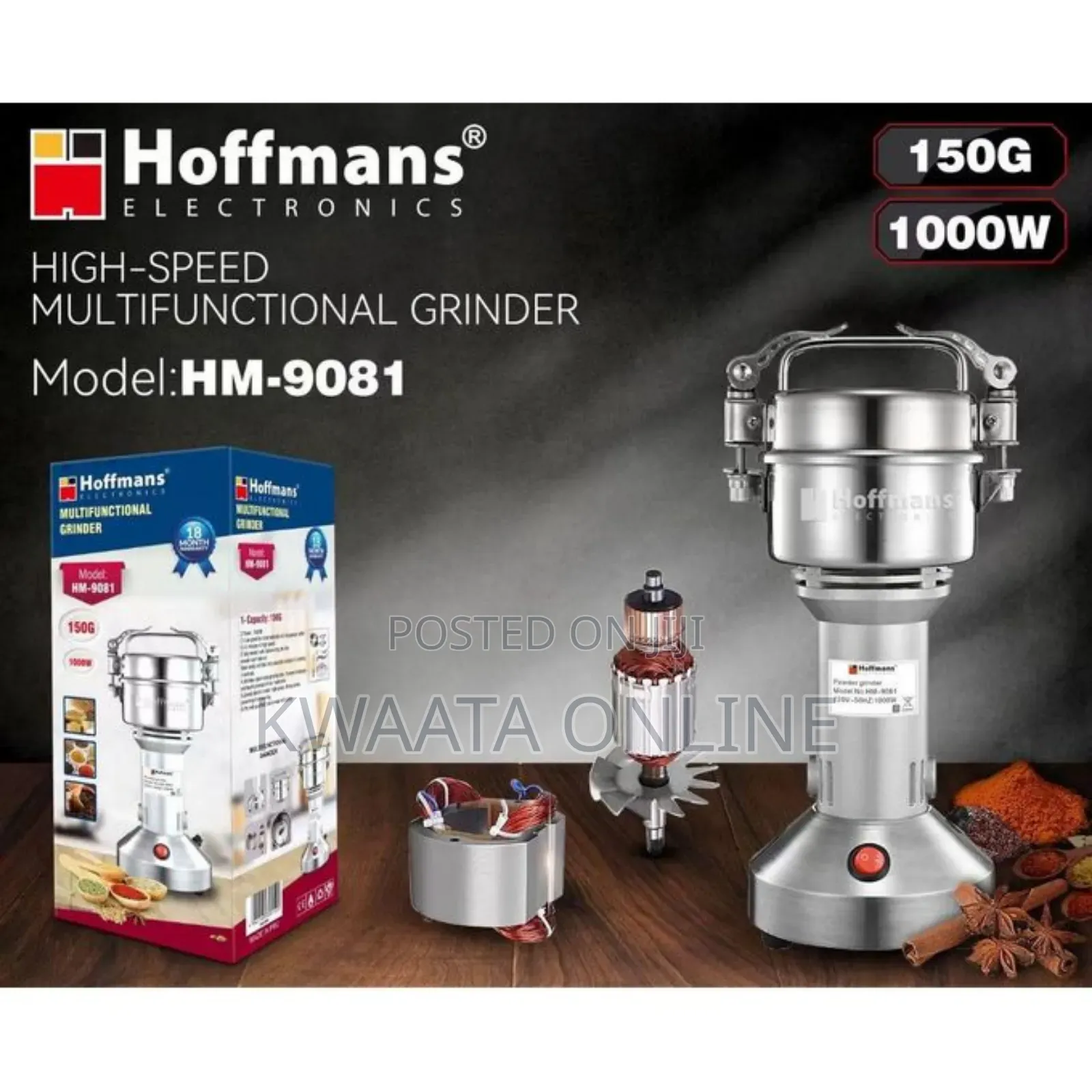 500g Hoffman 2500w Electric High-Speed Multifunctional Grinder Hm-9085
