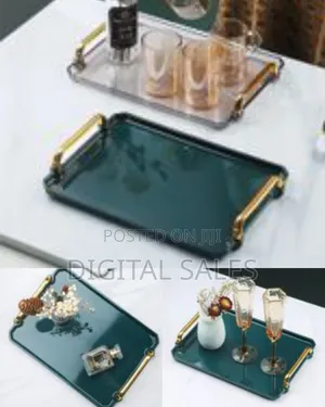 16 Inches Acrylic Serving Tray With Handles Decorative Coffee