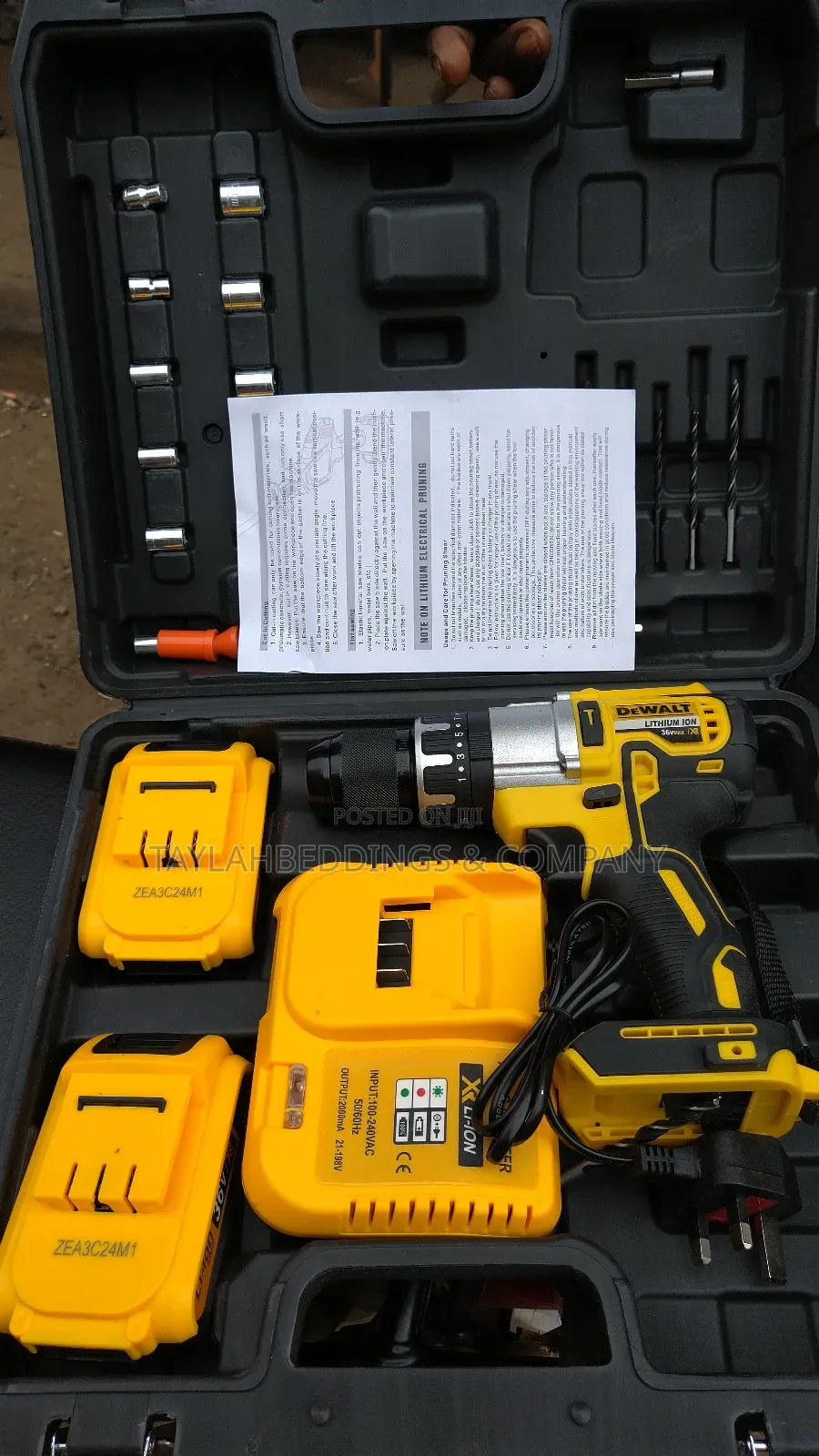 Dewalt 36v Usa Hammer Rechargeable Drill Machine With Toolkit Set