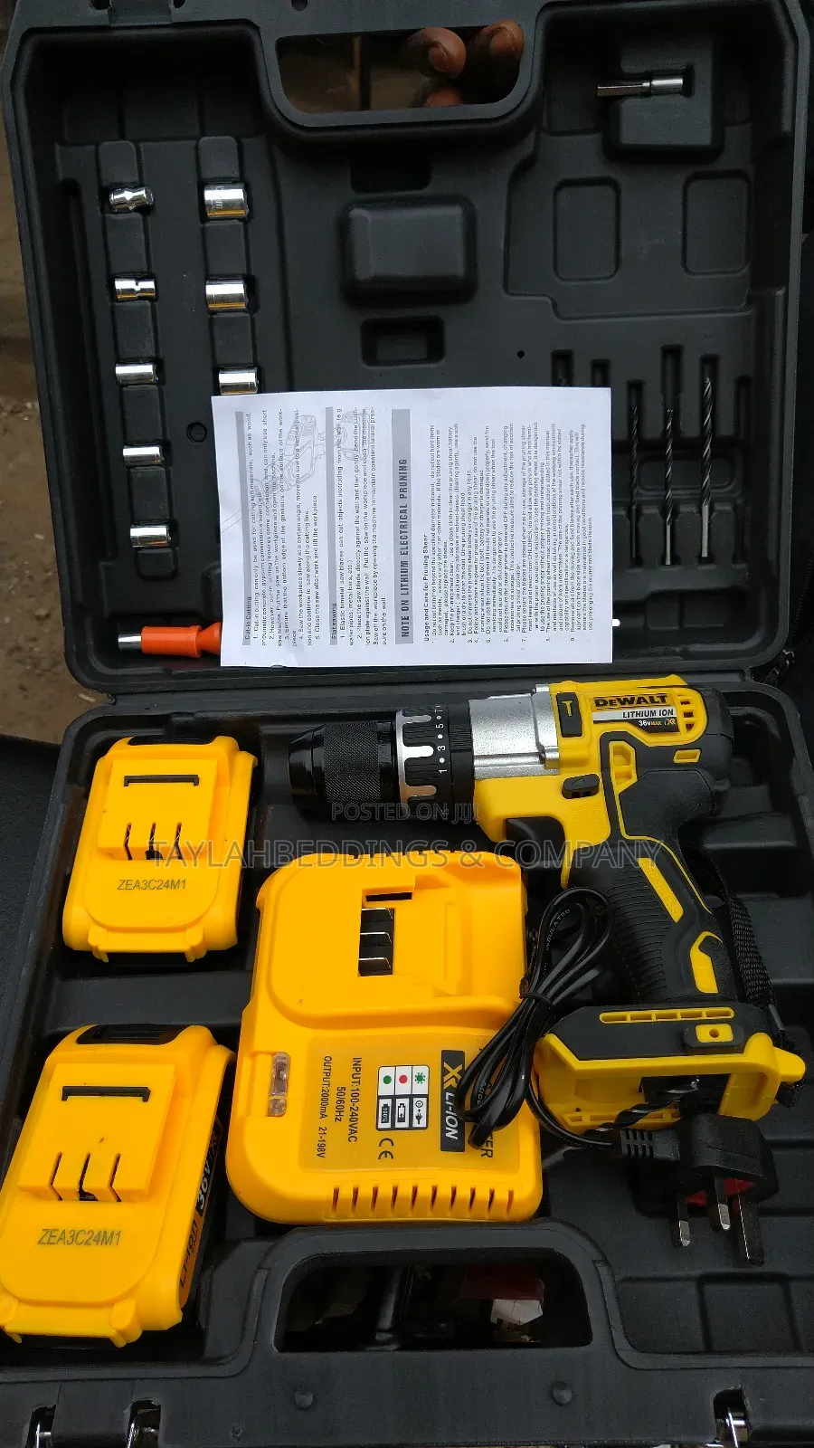 Dewalt 36v Usa Hammer Rechargeable Drill Machine With Toolkit Set