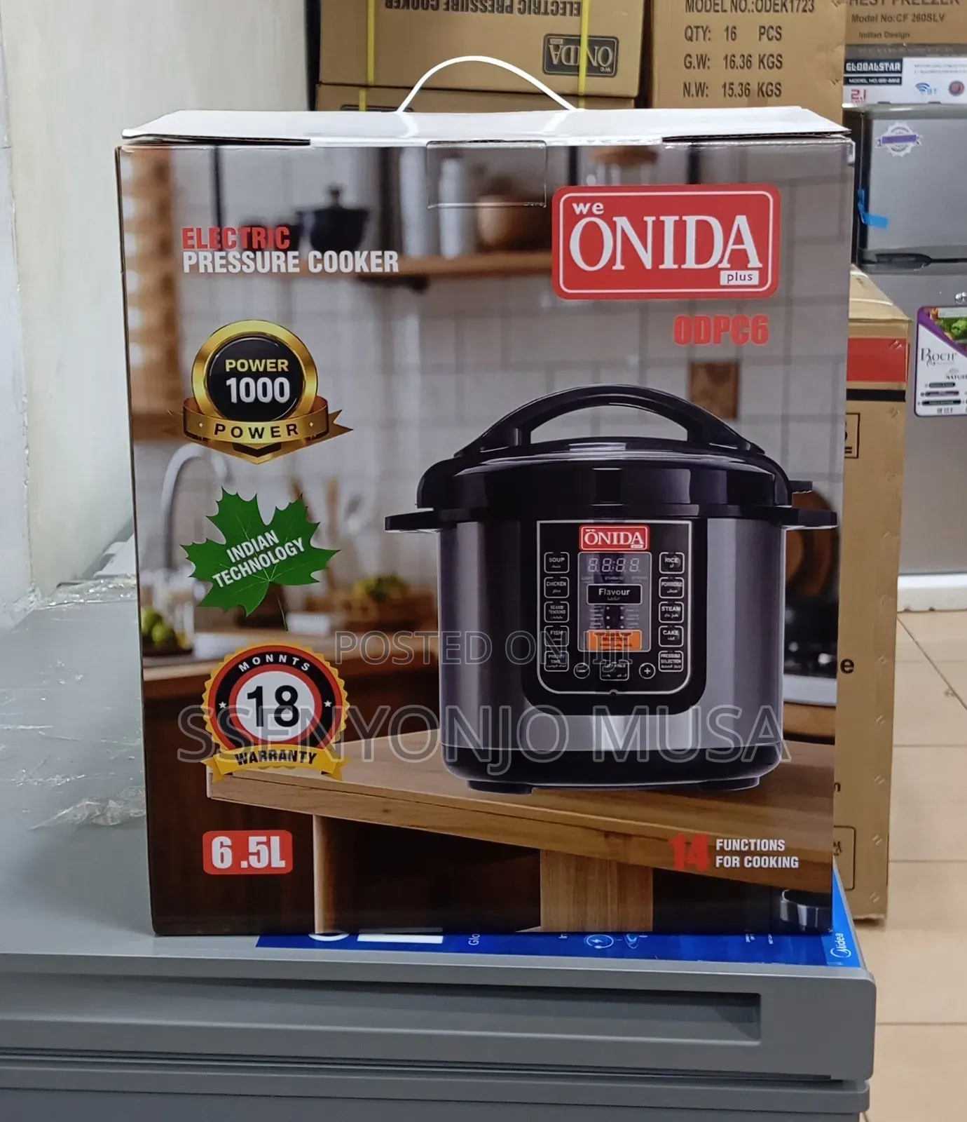 Onida Electric Pressure Cooker 6.5l, 1000w, Multi-Function Cooking Pot