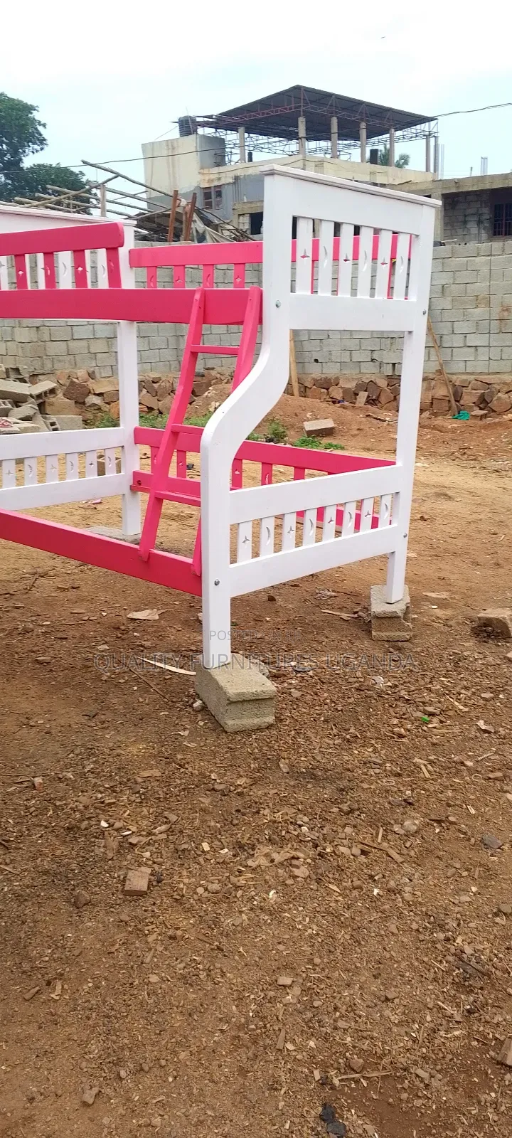 White and Pink Wooden Decker