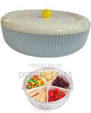 Divided Serving Tray Plate With Lid, Removable Divided Platter