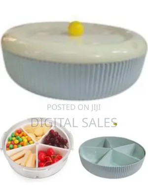 Divided Serving Tray Plate With Lid, Removable Divided Platter