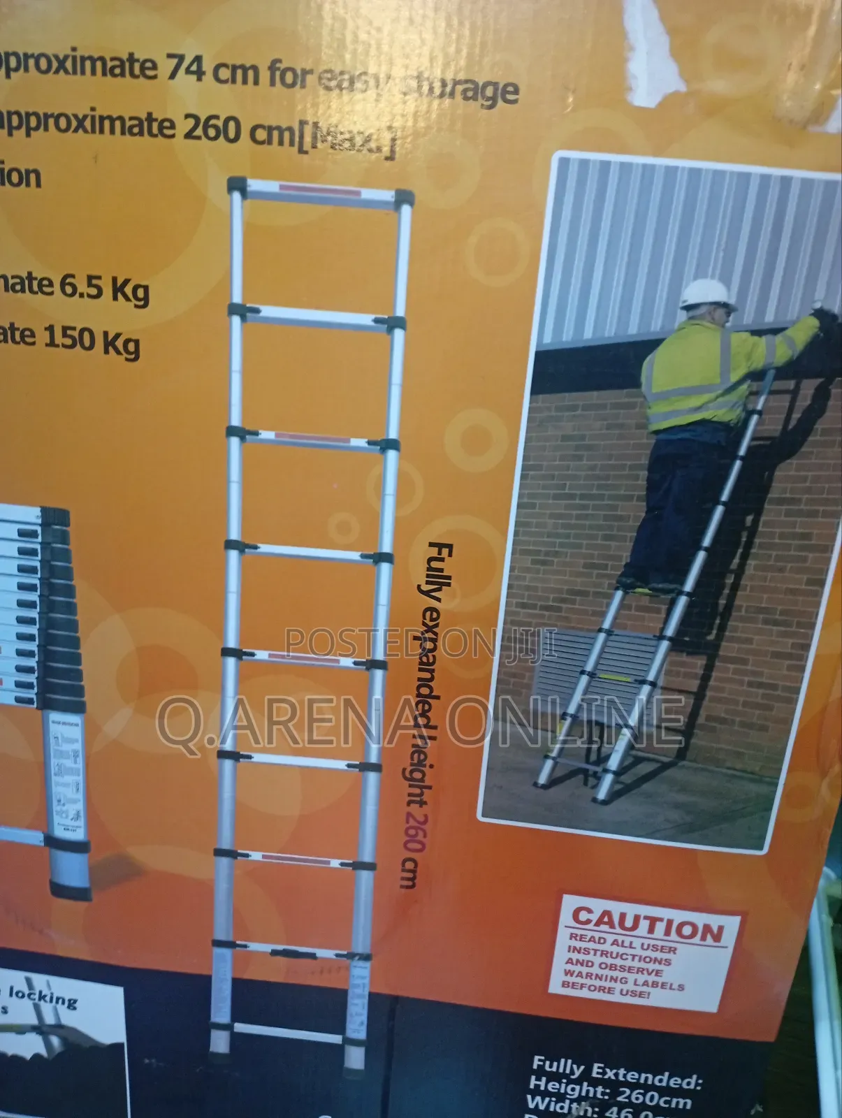 2.6m 9 Steps Telescopic Ladder