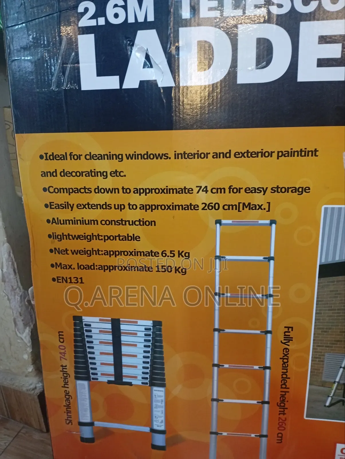 2.6m 9 Steps Telescopic Ladder