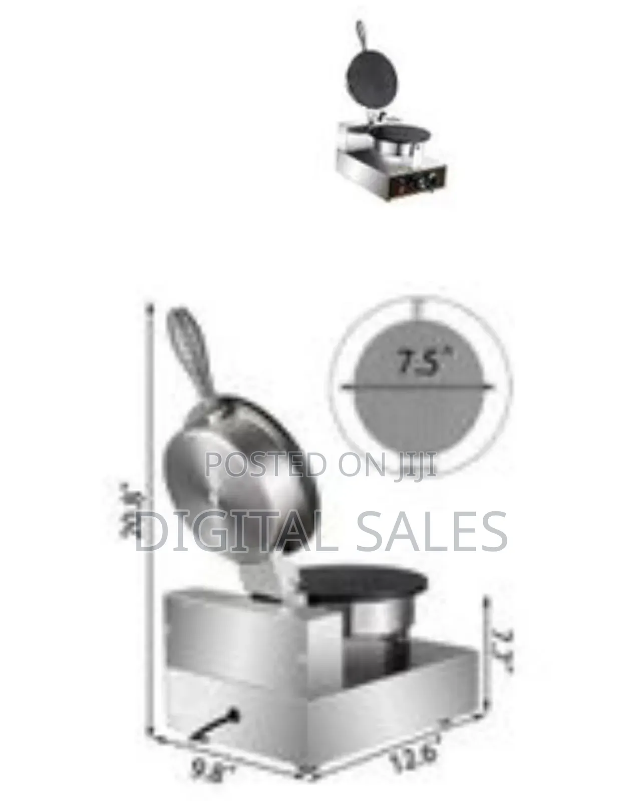 Commercial Waffle Ice Cream Cone Maker 1000w Nonstick Coating Surface