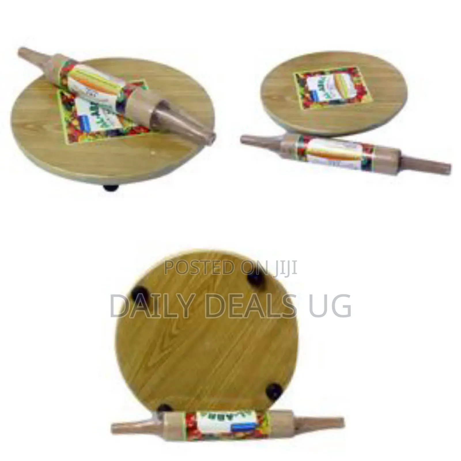 Chapati Rolling Board/Cutting Board With a Rolling Pin, Brown