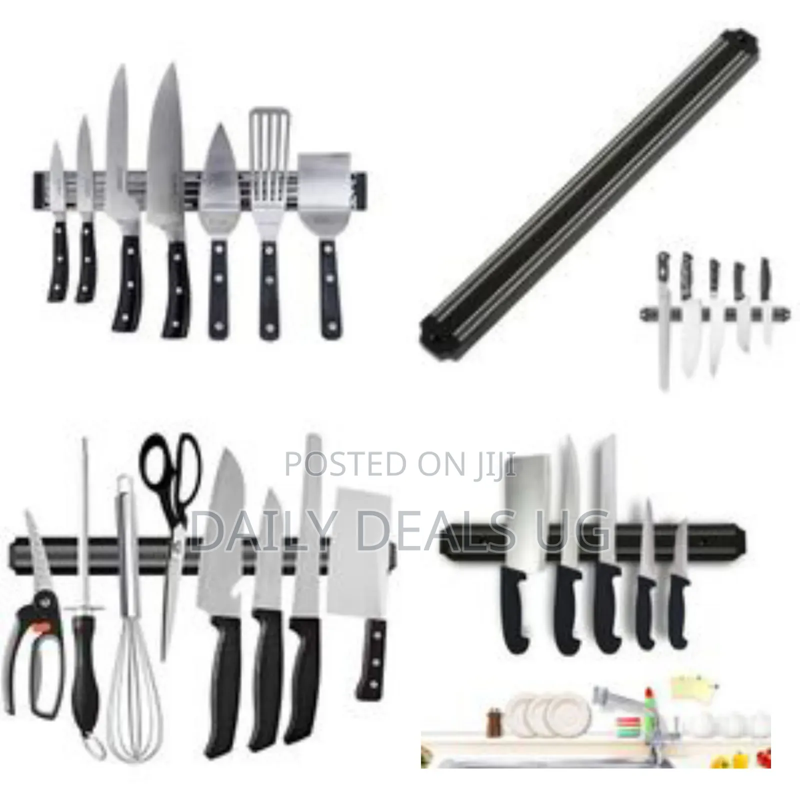 38cm Wall Mount Professional Magnetic Knife Rack Holder Magnet - Black