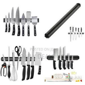 38cm Wall Mount Professional Magnetic Knife Rack Holder Magnet - Black