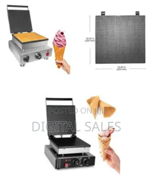 Commercial Nonstick Mold Baking Egg Roll Waffle Cone Maker, 1750w