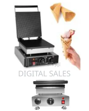 Commercial Nonstick Mold Baking Egg Roll Waffle Cone Maker, 1750w Non