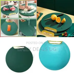 Double Sided Non-Slip Anti-Mold Chopping Board Round Kitchen Cutting