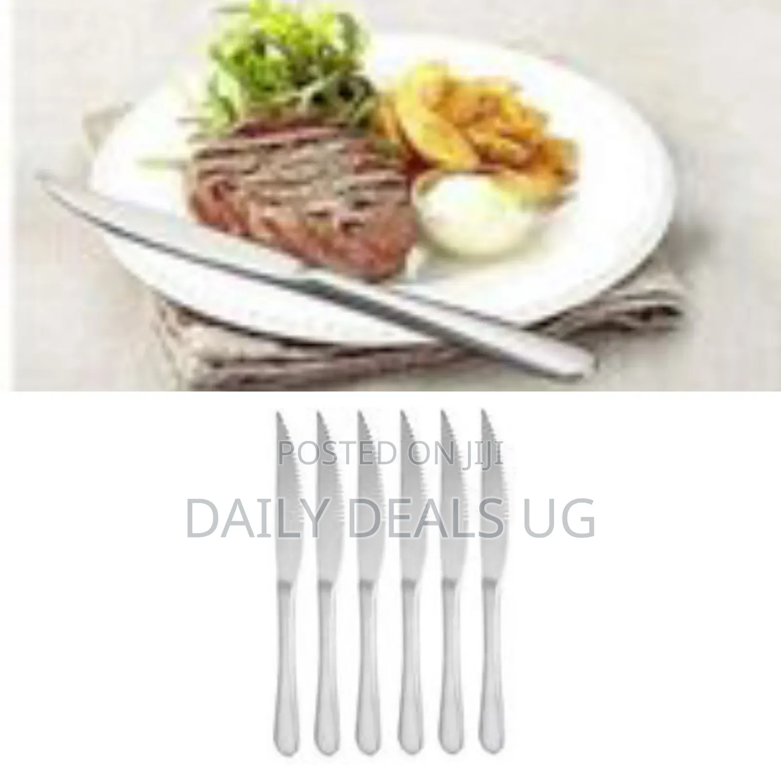 6 Pieces of Table Steak Knives Cutlery Set, Silver