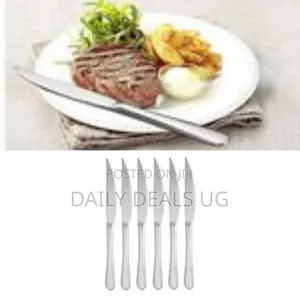 6 Pieces of Table Steak Knives Cutlery Set, Silver