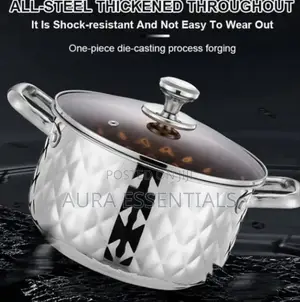 Stainless Steel Diamond Pattern Cookware Set With Lids