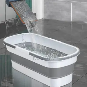 Foldable Mop Bucket Collapsible Portable Wash Basin Large Flat Mop
