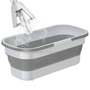 Foldable Mop Bucket Collapsible Portable Wash Basin Large Flat Mop