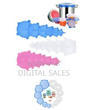 Silicone Stretch Seal Lids 6 Pieces Food Covers White Bpa-Free