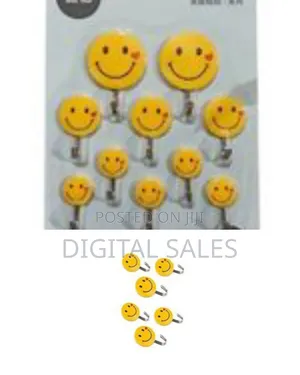 Self Adhesive Smiley Wall Steel Hooks Strong Wall Sticker Holder Door