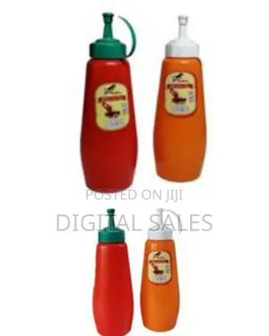 2 PCS Plastic Squeeze Dispenser Vinegar Oil Tomato Sauce Bottles
