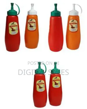 2 PCS Plastic Squeeze Dispenser Vinegar Oil Tomato Sauce Bottles
