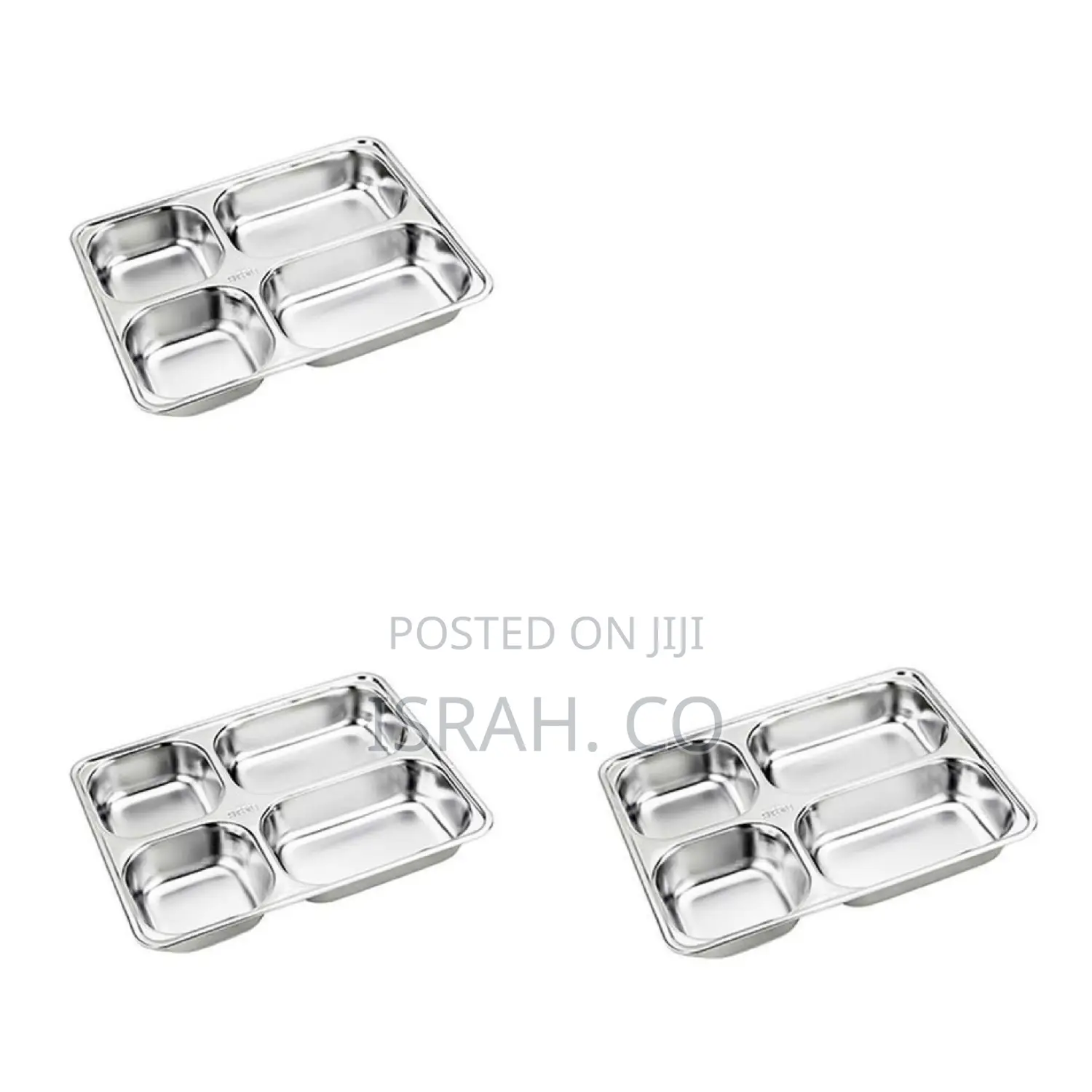 4 Pack Stainless Steel Rectangular Divided Plates Tray
