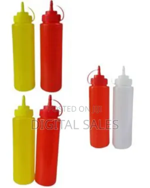 2 PCS Plastic Squeeze Dispenser Vinegar Oil Tomato Sauce Bottles
