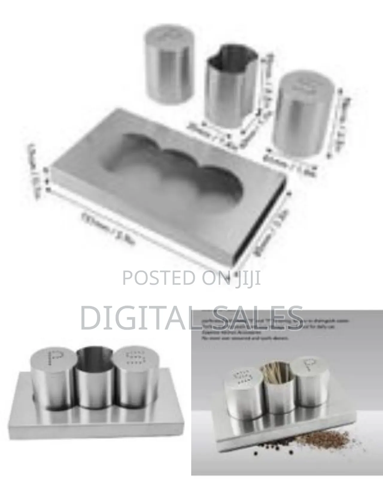 Stainless Table Set With Napkin Holder Toothpick Dispenser Pepper