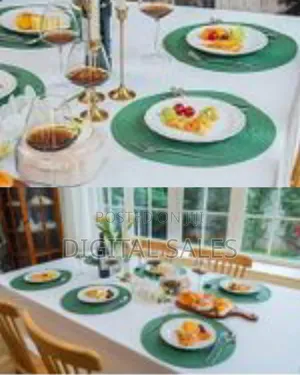 Round Placemats Set of 6,Braided 15 Inch Table Mats Heat Resista