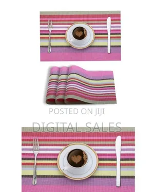 6 PCS Table Mats With a Runner - Pink