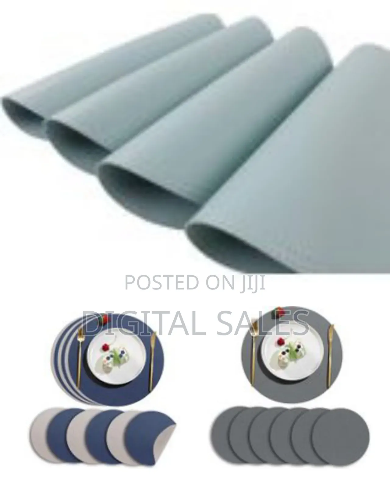 6pack Faux Leather Placemats Set, Round Pu Dinning Table Mats,0