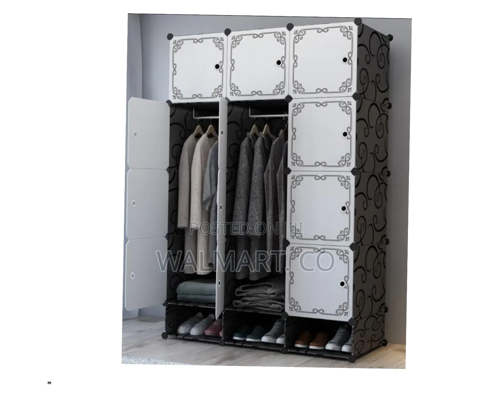 Three Column Plastic Wadrobe Closet