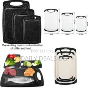Cutting Boards for Kitchen W/Juice Groove, Non Slip Handles Reversible