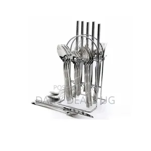 24 PCS Self Design Dinner Cutlery (Forks,Spoons Knives) With a Stand