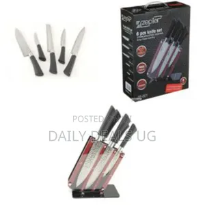 Zepter 6 Pieces of Knife Set on Plastic Stand-Silver