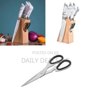 Kitchen Block Set, Marble Covered 7 Piece Knives Set Professional
