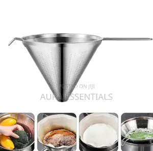 Stainless Steel Funnel With A Built-in Strainer