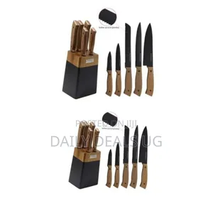 6-Piece Kitchen Scissor and Knife Set With Wooden Storage Block