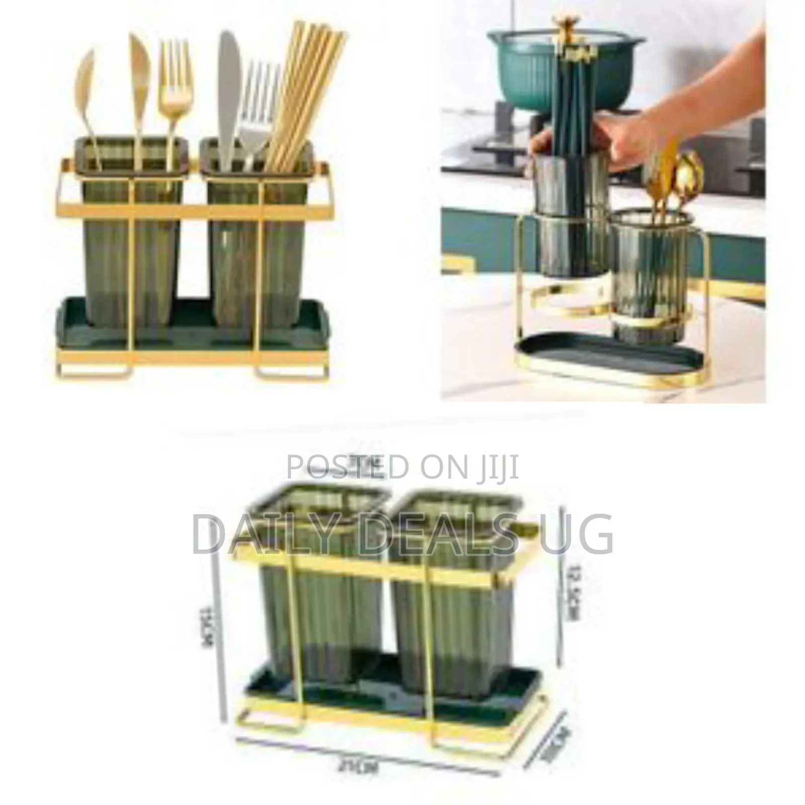 Kitchen Utensil Holder for Countertop 2cups Cooking Caddy Cutlery Rack