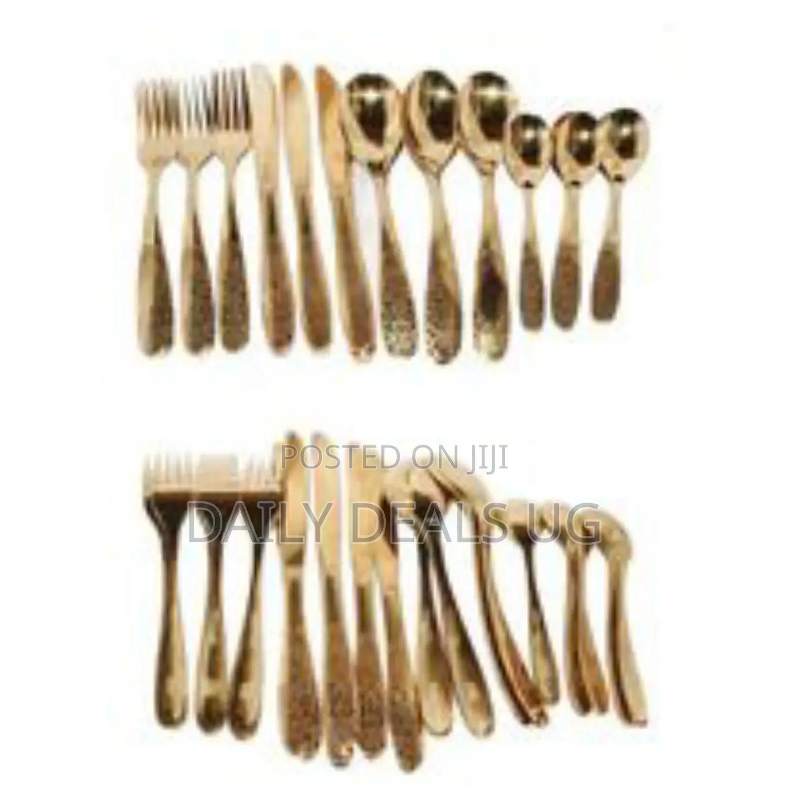 24pcs Cutlery (Forks,Spoons Knives) - Gold