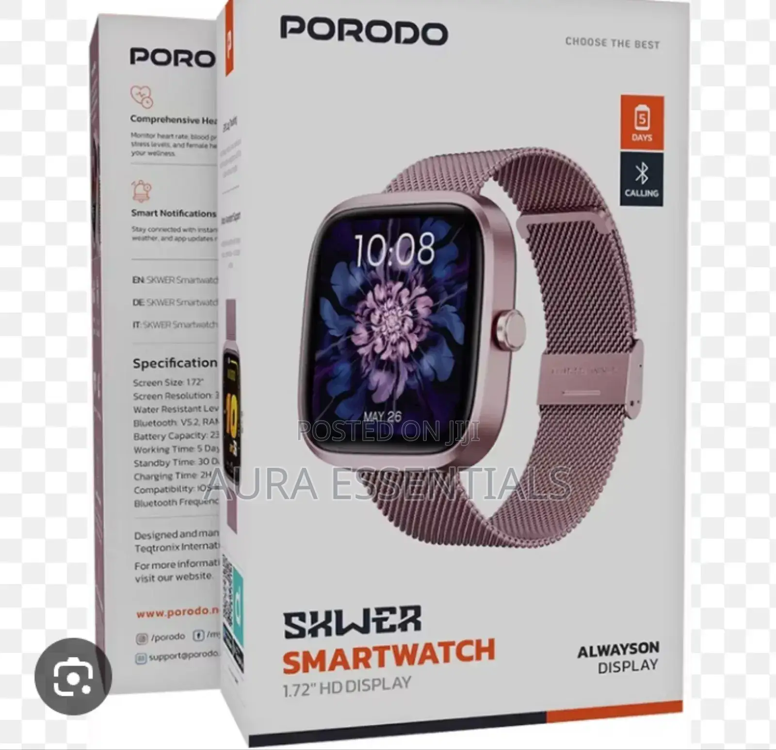 Porodo Skwer Smart Watch