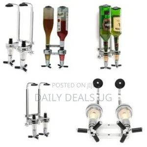 2 Bottles Wall Mount Bar Butler Double Shot Tot Liquor Shot Tapper