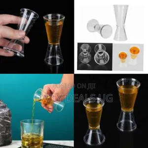 2pc 40cc Double Acrylic Jigger Cocktail Shot Glasses Spirit Measuring