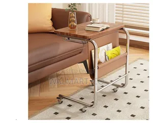 C Shaped Rolling Side Table