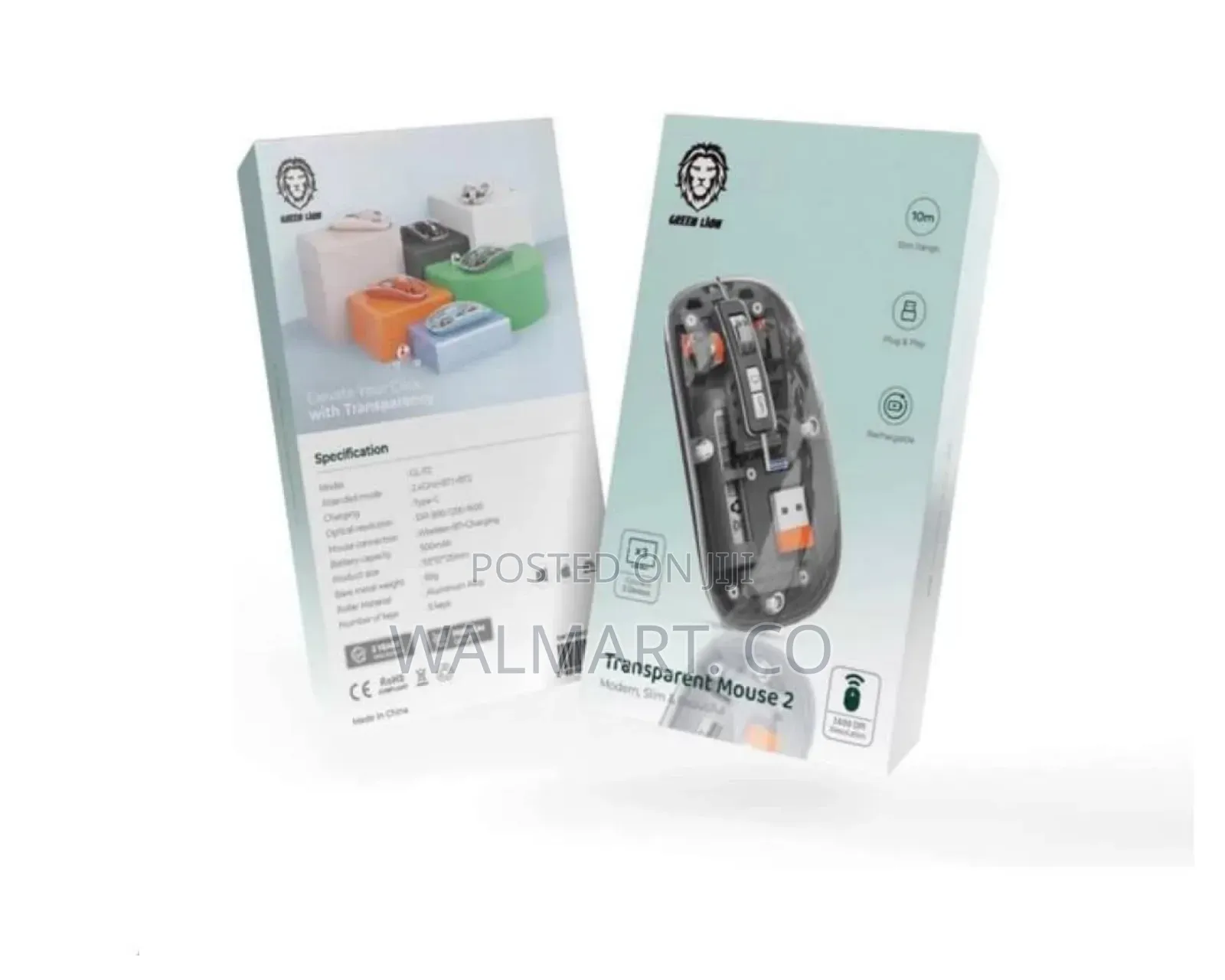 400 Mah Green Lion Wireless Bluetooth Transparent Mouse