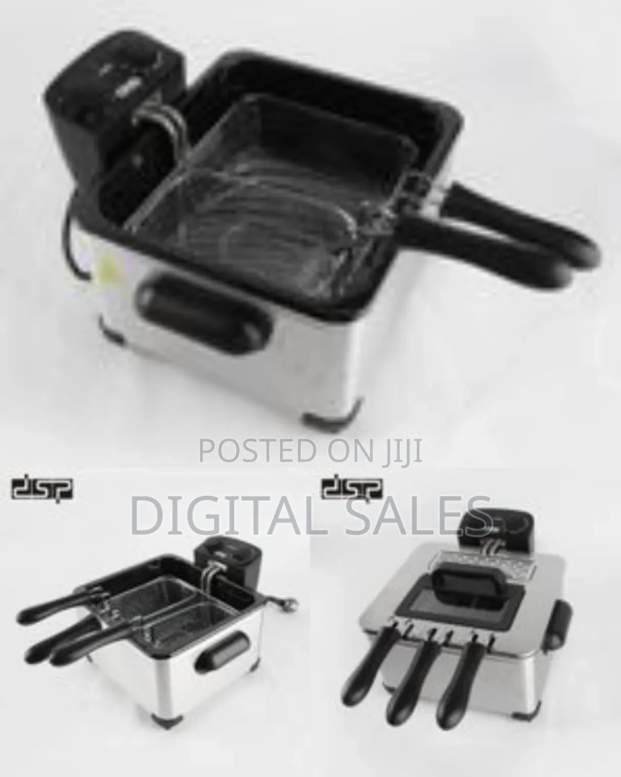DSP 5.0 L Triple Basket Electric Deep Fryer With 2 Baskets Lids